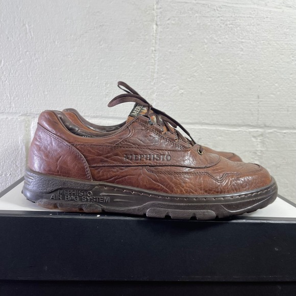Mephisto Match Runoff Air Jet Brown Leather Comfort Walking Shoes Men's 7.5 US